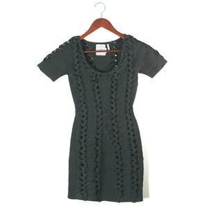 Herve Leger XS Black Woven Bandage Mini Dress